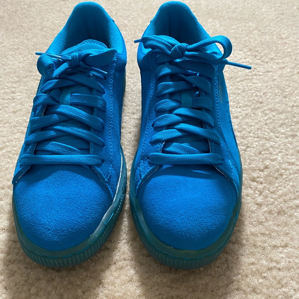 Puma Suede Iced Fluo Junior Grade School Atomic Blue -White 361936-02